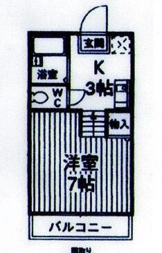 月見台ヒルズ(1K/1階)の間取り写真