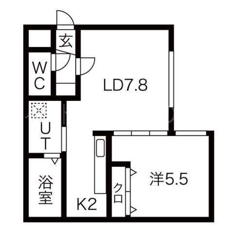 ル・ファールN32(1LDK/1階)の間取り写真