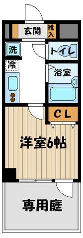 上連雀テラス(1K/1階)の間取り写真