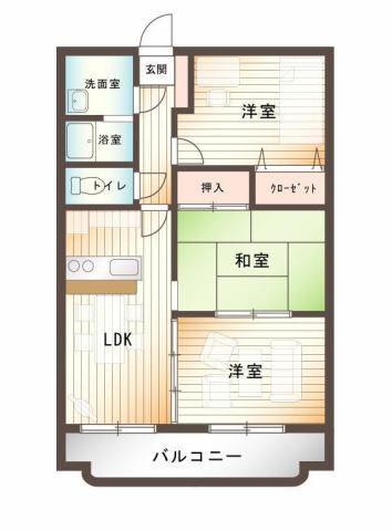 サンコート大島A棟(3LDK/1階)の間取り写真