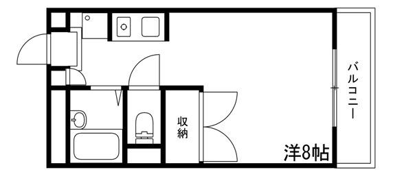 ノーブル英賀保駅前(1K/2階)の間取り写真