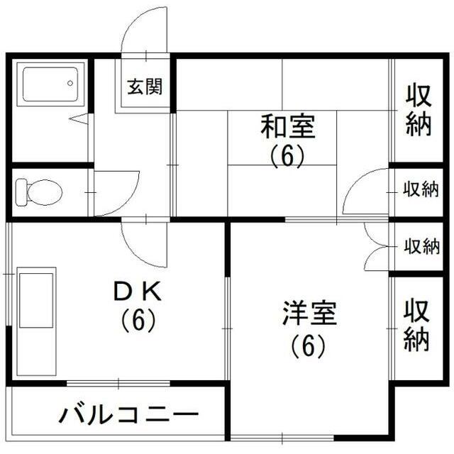 サンハイツ葉山(2DK/2階)の間取り写真