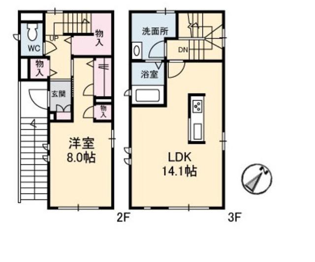 シャーメゾン阿知(1LDK/2階)の間取り写真