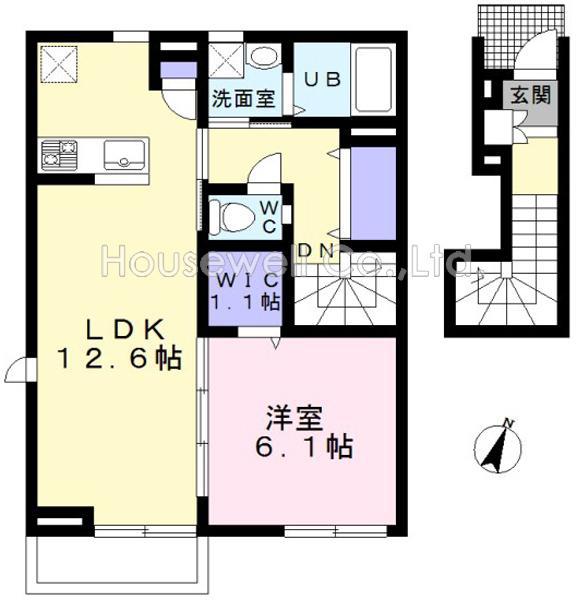サンフィールド(1LDK/2階)の間取り写真