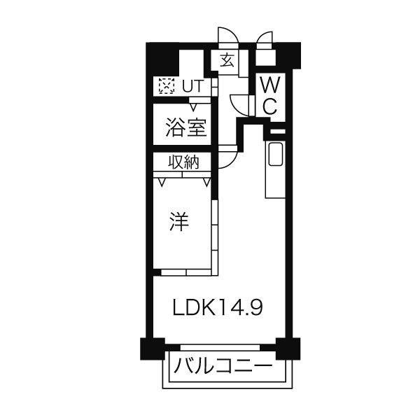 セレブラント堀田駅前(1LDK/6階)の間取り写真