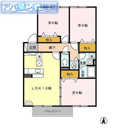 アトリオA/B A(3LDK/1階)の間取り写真