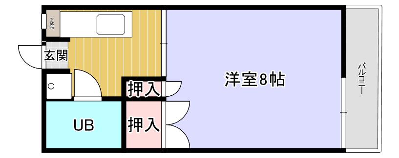 フォーブル東園田(1K/2階)の間取り写真