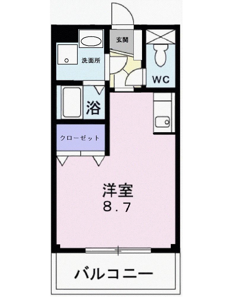 エヴァーグリーン(ワンルーム/2階)の間取り写真