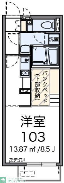 ミランダベル エスポワール青葉(1K/1階)の間取り写真