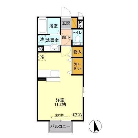 メゾンベール(ワンルーム/2階)の間取り写真