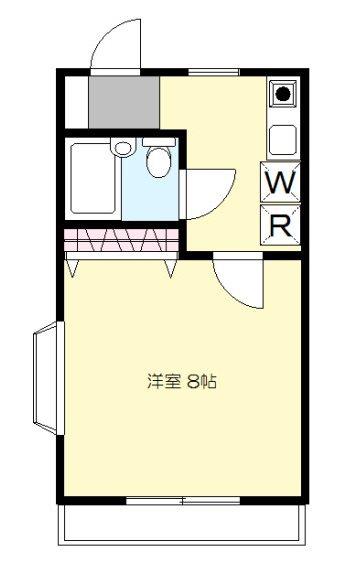東急世田谷線 宮の坂駅 徒歩4分 2階建 築37年(1K/1階)の間取り写真