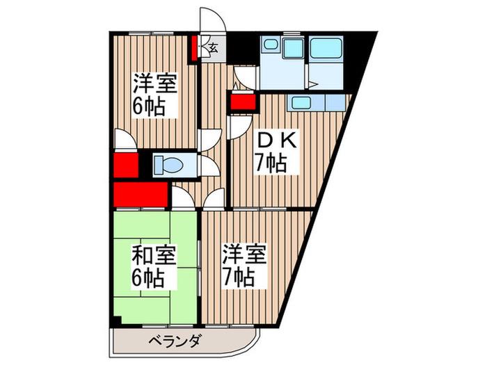 リヴェール柏(3DK/2階)の間取り写真