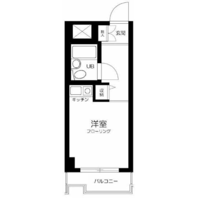 パレドール石川台(ワンルーム/4階)の間取り写真