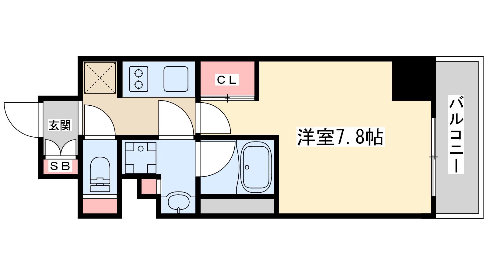 ザミューチュアル江坂(1K/5階)の間取り写真