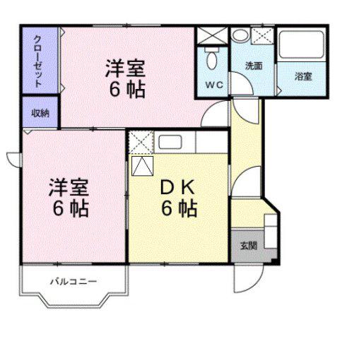 メゾンラルジュ(2LDK/1階)の間取り写真