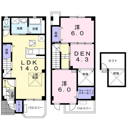 グリーンヒル(3LDK/1階)の間取り写真