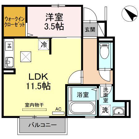 クラルテ(1LDK/1階)の間取り写真