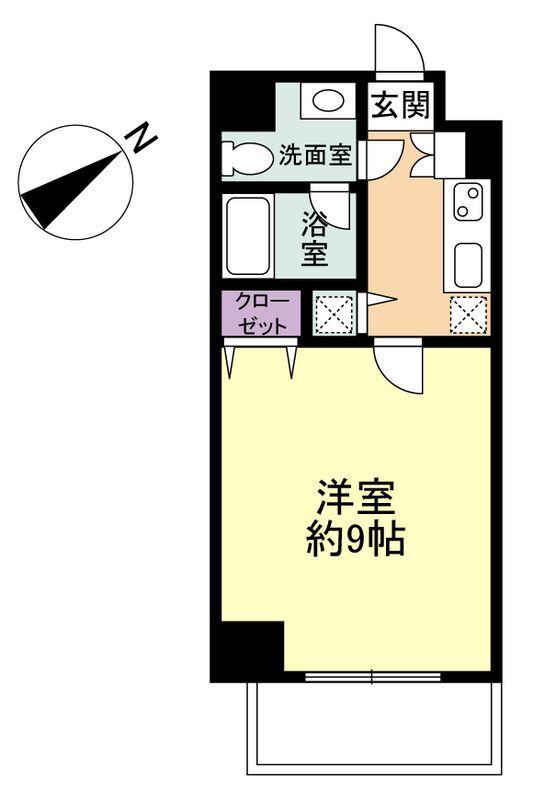 エスポワール本八幡(1K/6階)の間取り写真