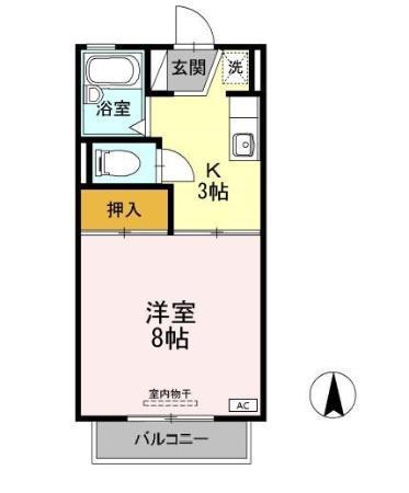 セジュール952(1K/1階)の間取り写真