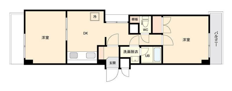 日神パレステージ東長崎(2DK/10階)の間取り写真