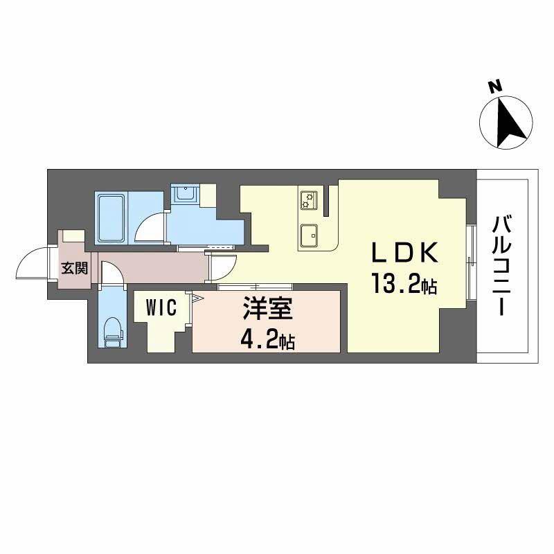 サンエール南堀江(1LDK/2階)の間取り写真