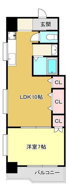 新大阪第2ダイヤモンドマンション(1LDK/6階)の間取り写真