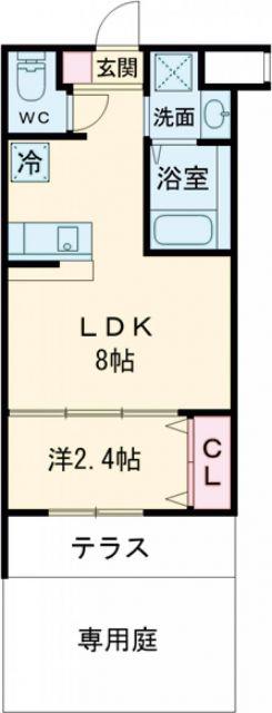 リアコート千里丘2ノース(1LDK/1階)の間取り写真