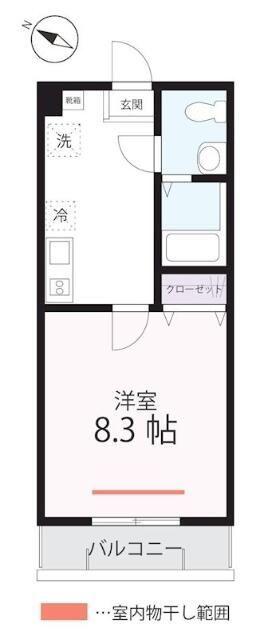QUIET CRAB HOUSE 溝ノ口II(1K/1階)の間取り写真