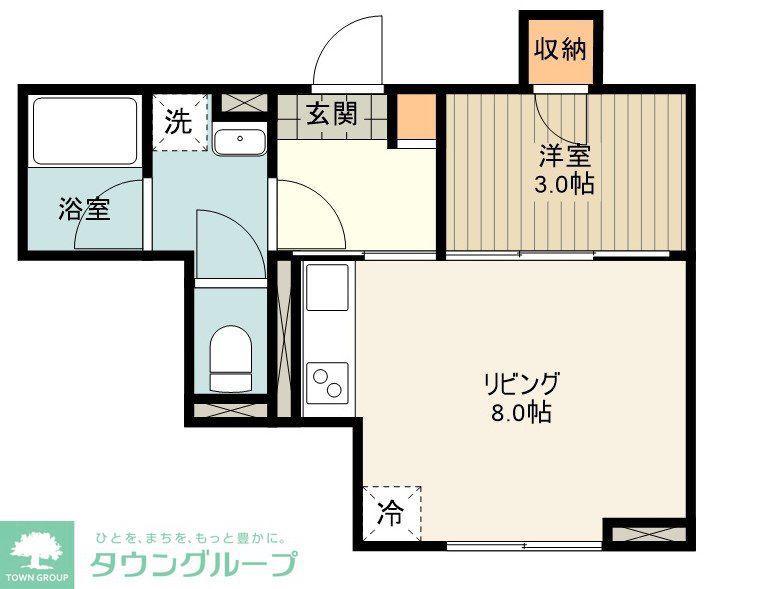 プレステージコート三鷹(1LDK/1階)の間取り写真