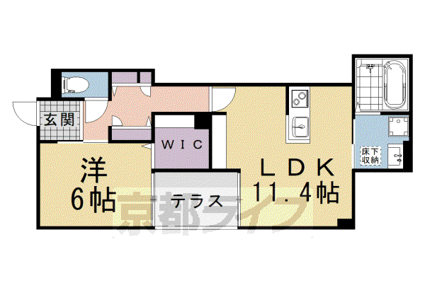 ベルリードMILLESIME 寺町(1LDK/1階)の間取り写真