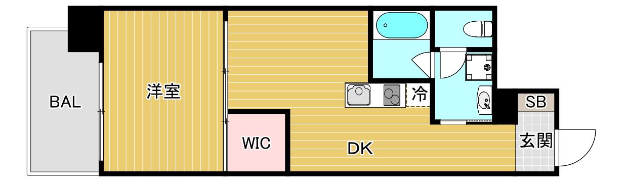 GARDENIA鶴見(1DK/10階)の間取り写真