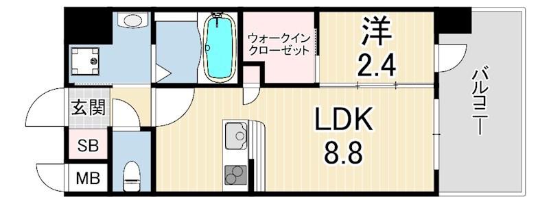 セレニテ神戸西アリエ(1LDK/5階)の間取り写真