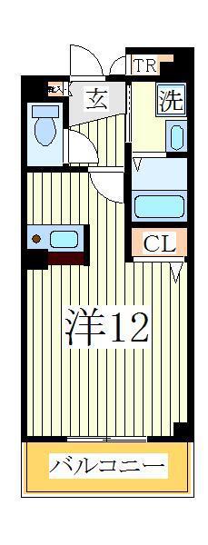 ホワイトウッド(ワンルーム/1階)の間取り写真