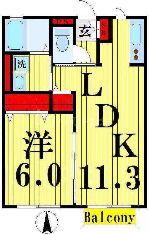 コージィコート A棟(1LDK/1階)の間取り写真