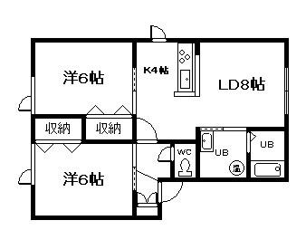 CALME821(2LDK/2階)の間取り写真
