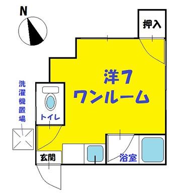 ドマーニ清水(ワンルーム/1階)の間取り写真