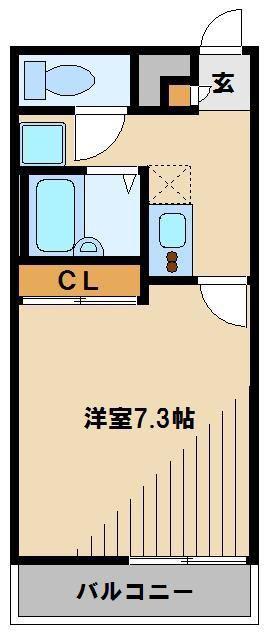 レオネクストルフェリ(1K/1階)の間取り写真