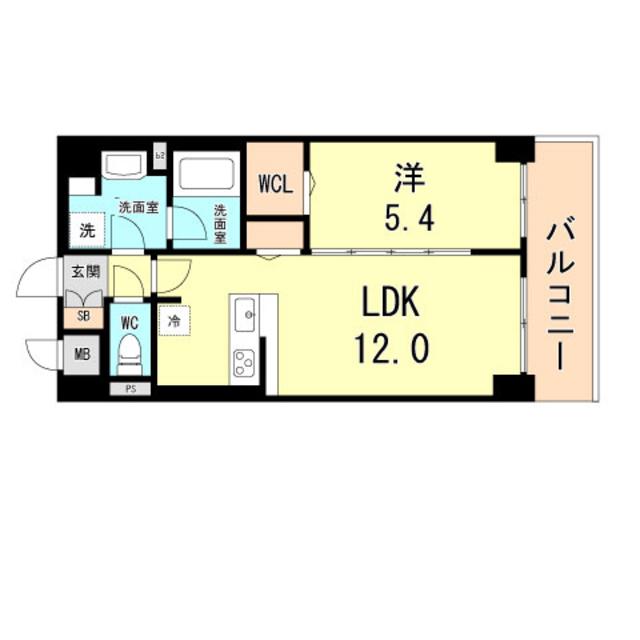 CHERIR六甲道(1LDK/7階)の間取り写真