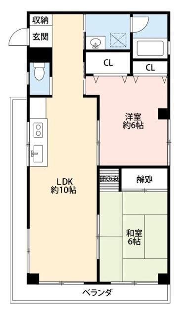 プラザ矢部(2LDK/3階)の間取り写真