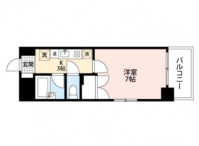 エミネンスオクダ(1K/6階)の間取り写真