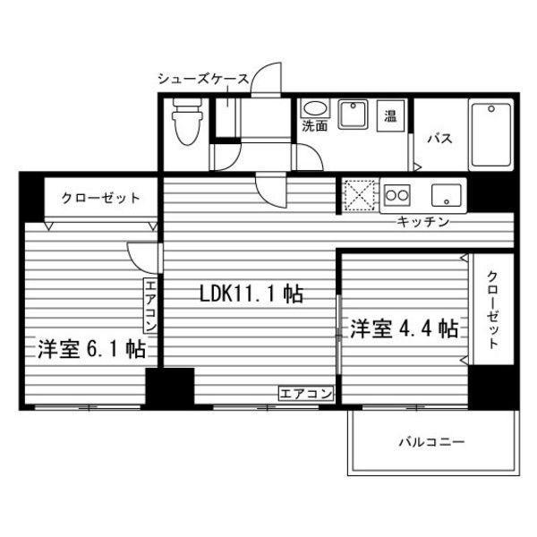 ルラシオン北7条(2LDK/8階)の間取り写真