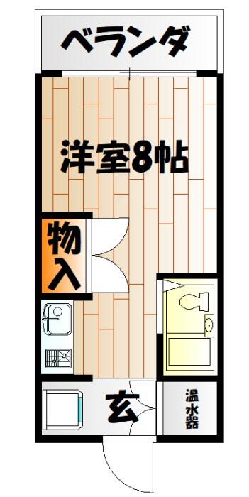 アーバンライフK1浅野(1K/4階)の間取り写真