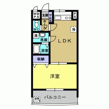 GRANDEUR TENJIN(1LDK/4階)の間取り写真