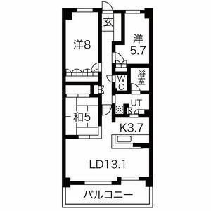 ローレルコート芦屋(3LDK/2階)の間取り写真