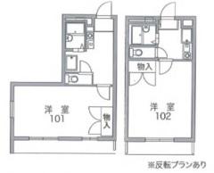 エトワール宮浦(1K/1階)の間取り写真
