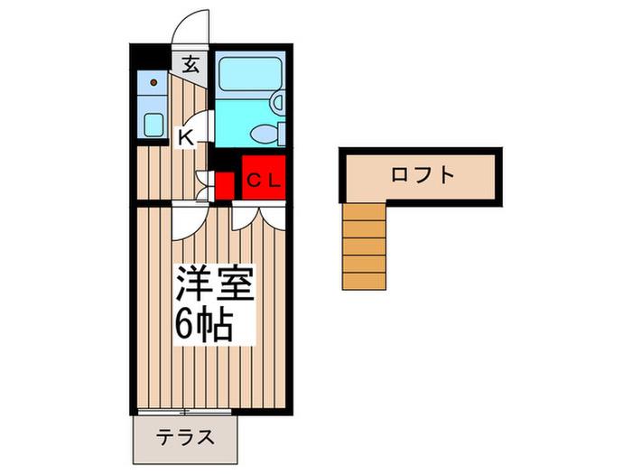 ジュネパレス市川第510(1K/1階)の間取り写真