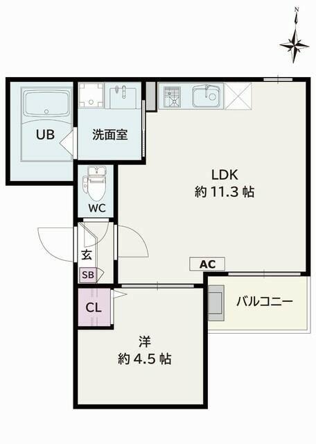 JACK HIGASHINAKAJIMAII(1LDK/3階)の間取り写真