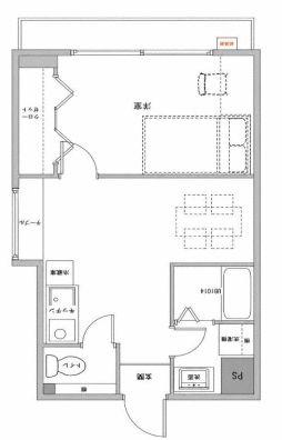 シャンプル四谷(1DK/2階)の間取り写真