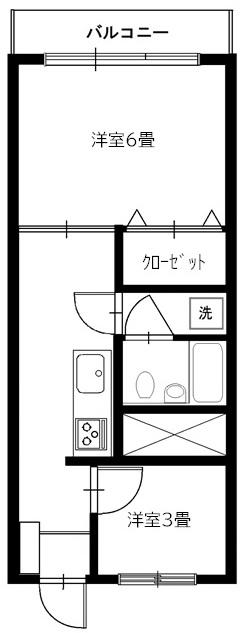 築地武蔵野マンション(2K/7階)の間取り写真