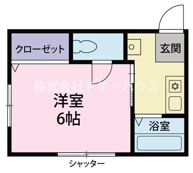 スクエアハウス(1K/1階)の間取り写真